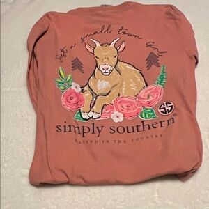 Simply Southern' Coral Goat Graphic Tee